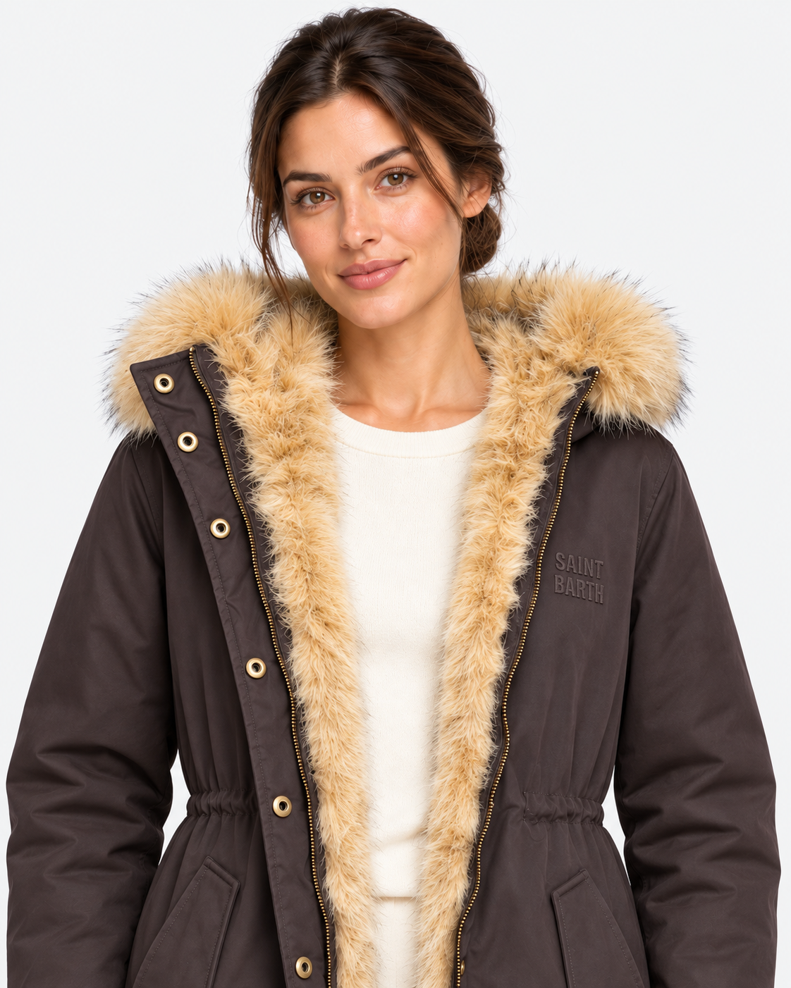 MC2 Saint Barth Parka Donna Brenna Marrone