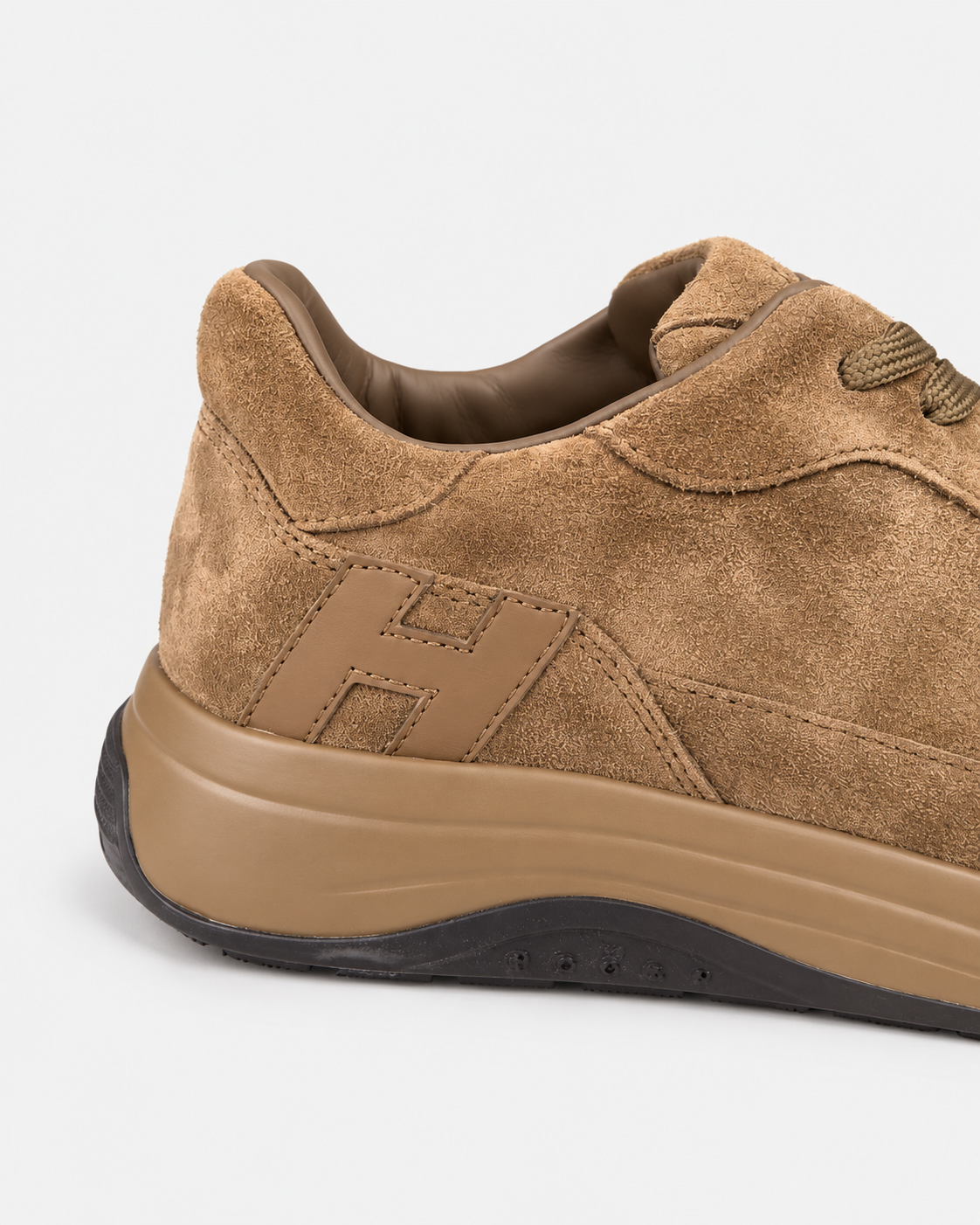Hogan Sneakers uomo Hi-Light in pelle scamosciata marrone