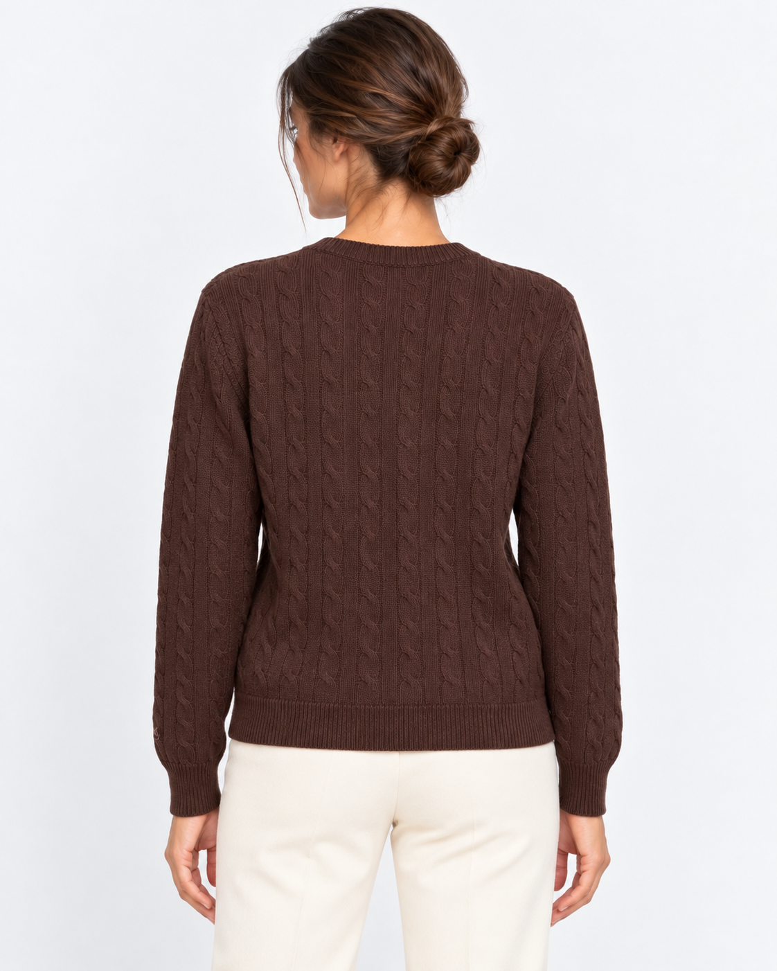 MC2 Saint Barth Maglia Donna Sorbonne a Trecce in Lana Marrone