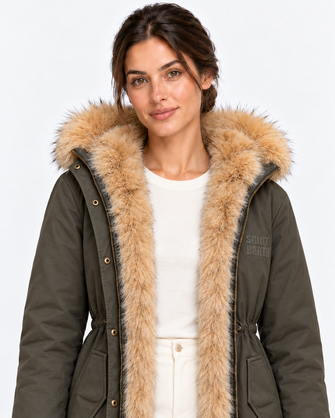 MC2 Saint Barth Parka Donna Brenna Verde Militare