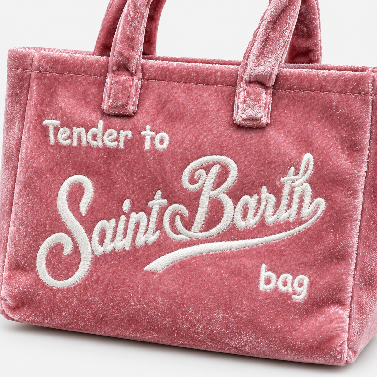 MC2 Saint Barth Phone Bag Donna in Velluto Rosa con Tracolla