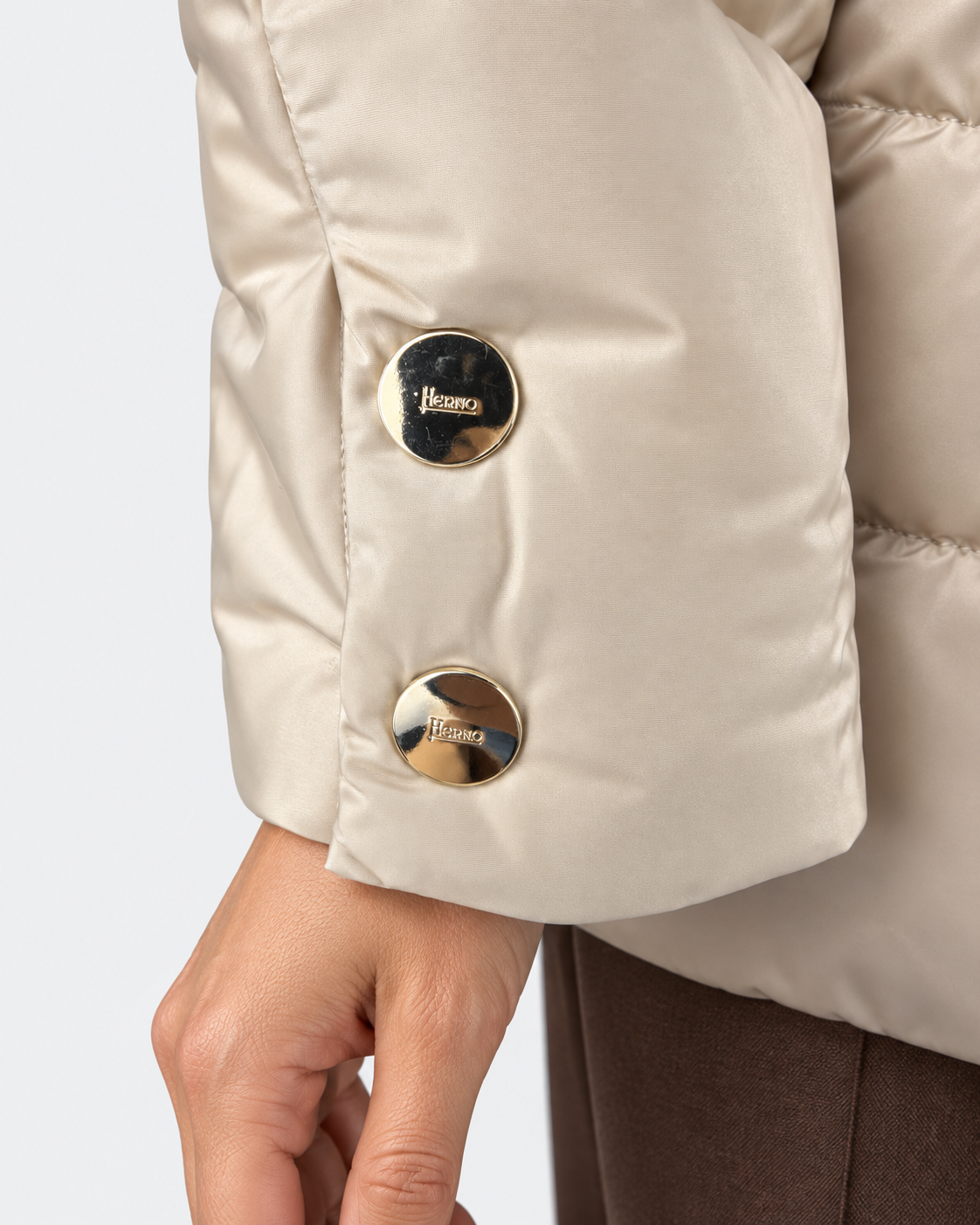 Herno Piumino donna A-shape in satin Chantilly