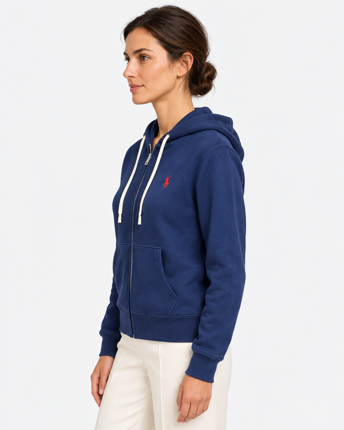Polo Ralph Lauren Felpa Donna Blu con Cappuccio e Zip