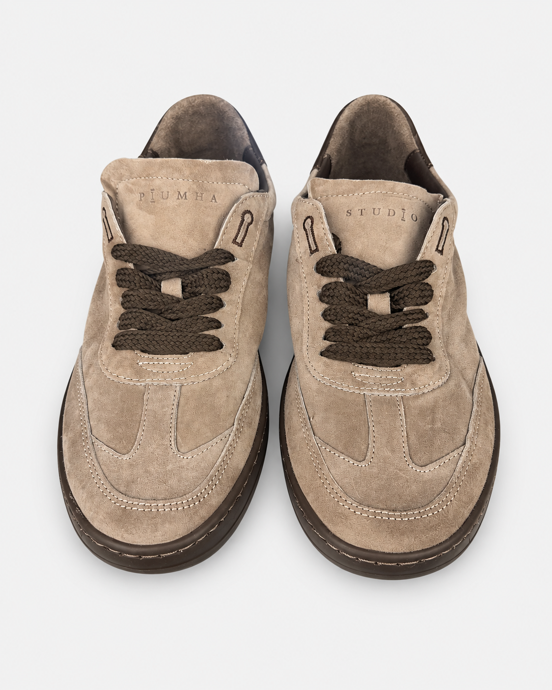 Piuma Studio Sneakers uomo in pelle scamosciata taupe