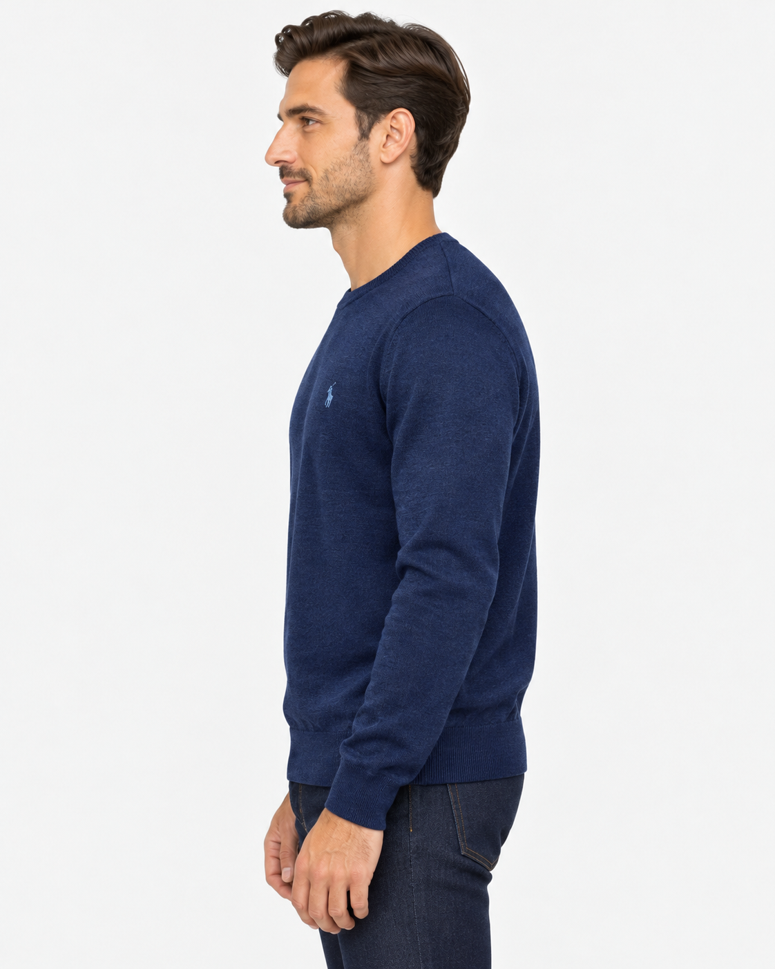 Polo Ralph Lauren Maglione Uomo Girocollo in Pura Lana Blu