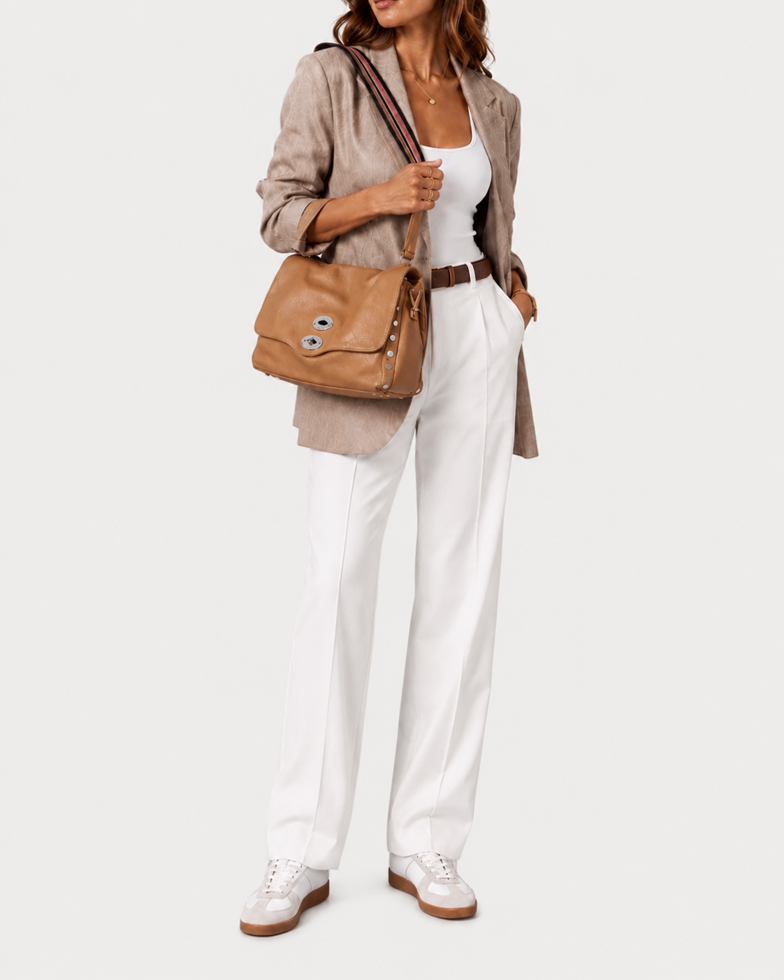 BORSA POSTINA® MEDIUM IN PELLE MARTELLATA BROWN CANTUCCI
