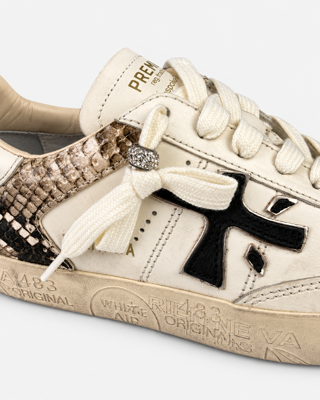 Premiata Steven 8497 Sneakers Donna Bianco Panna