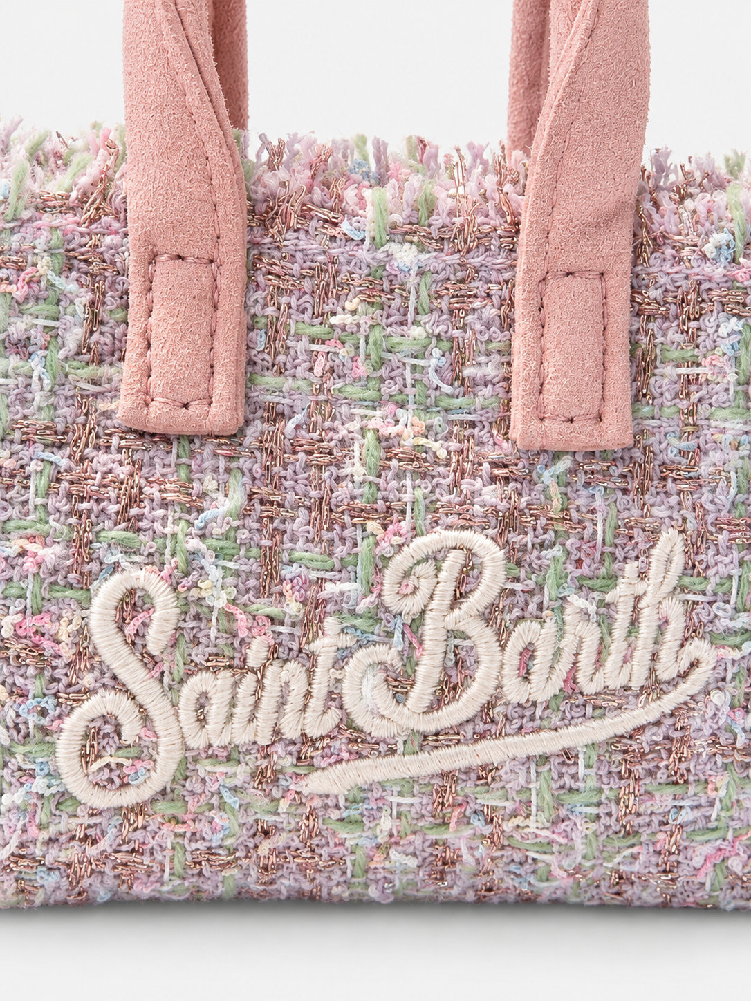 MC2 Saint Barth Key Bag Donna in Tweed Lurex Rosa Multicolore