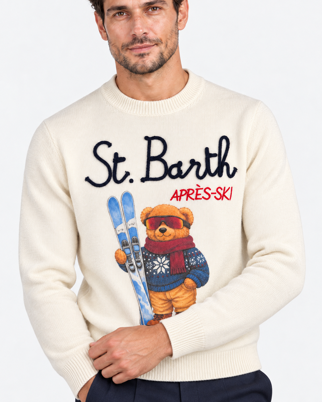 MC2 Saint Barth Maglia Uomo Teddy Après Speed Panna