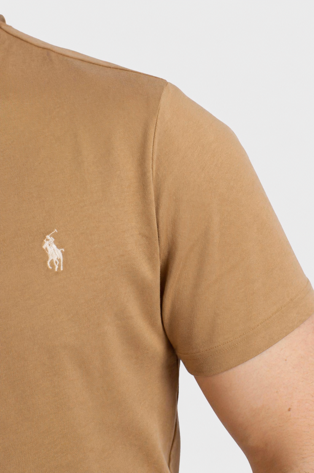 Maglietta in jersey Custom Slim-Fit cafe tan