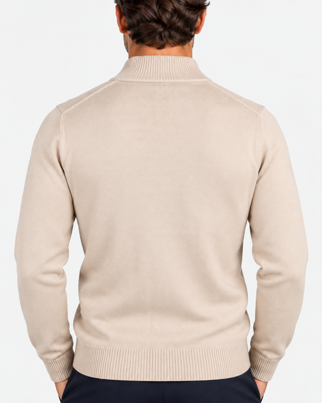 MC2 Saint Barth Cardigan Uomo Beige in Lana Merinos Extrafine