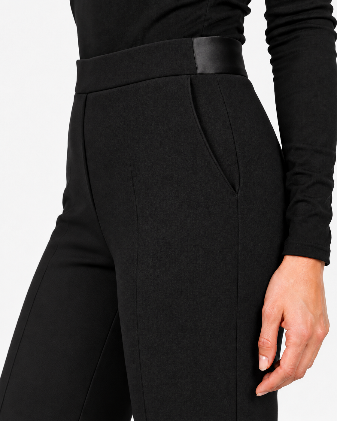Imperial Pantalone Donna Nero a Vita Alta