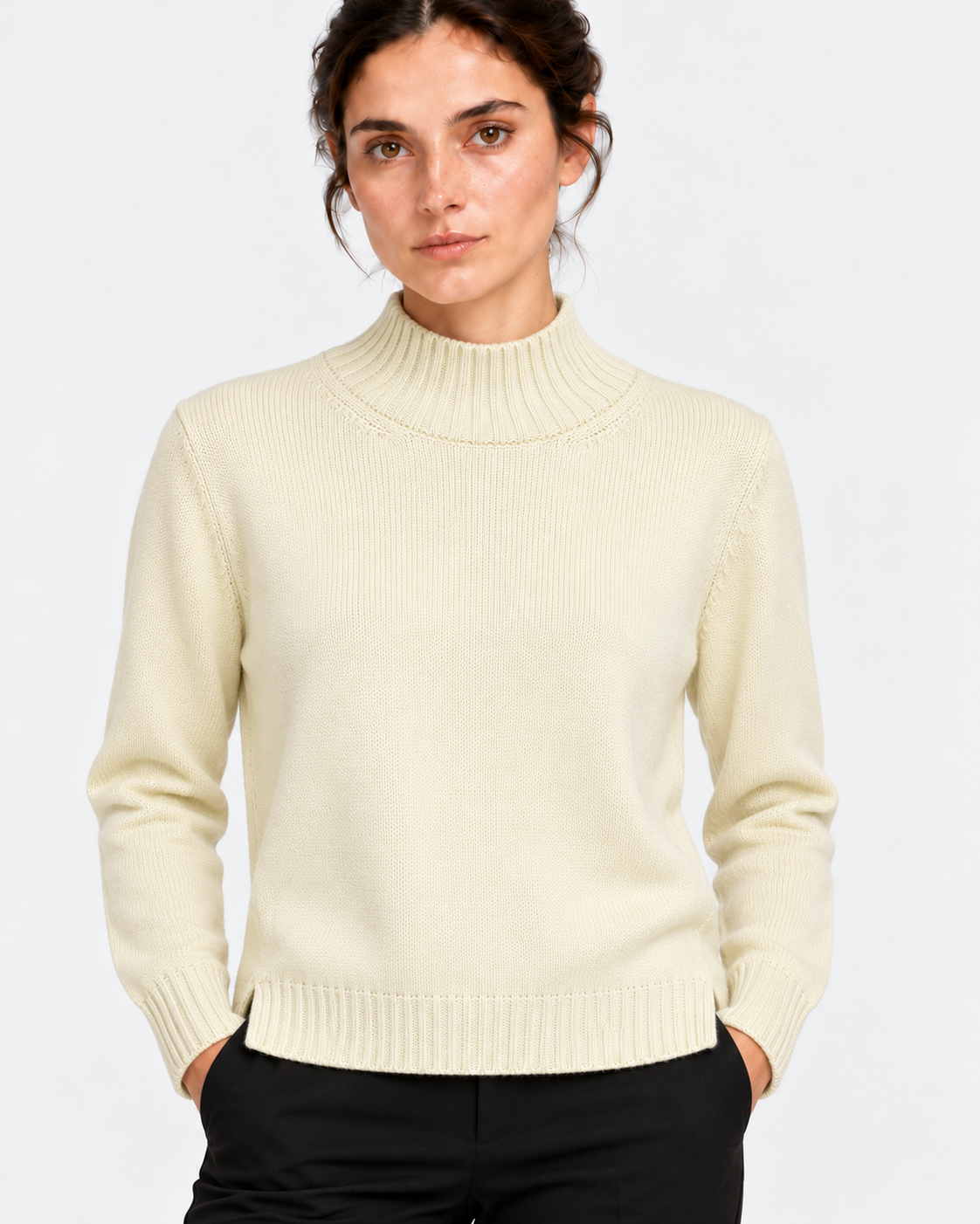 Gran Sasso Maglia Lupetto Donna Verde Chiaro in Lana Vergine
