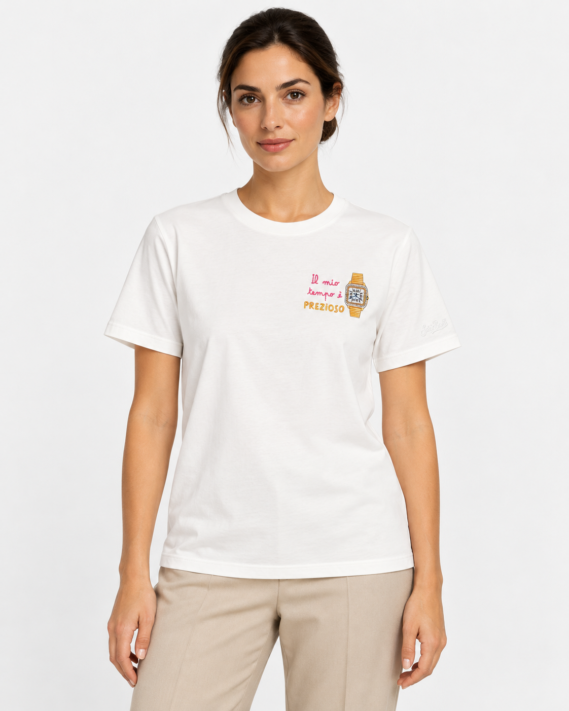 MC2 Saint Barth T-shirt Donna in Cotone Bianca Il Mio Tempo è Prezioso