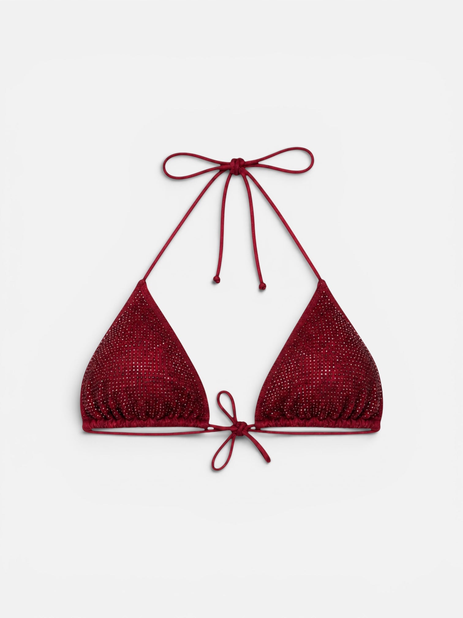 Top bikini Annabelle a triangolo con strass BORDEAUX
