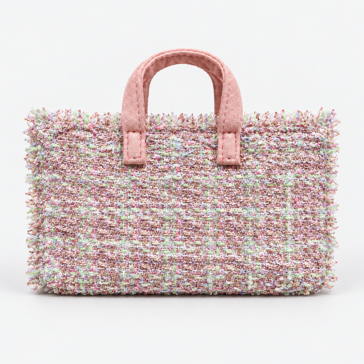 MC2 Saint Barth Phone Bag Donna in Tweed Rosa Multicolore con Tracolla