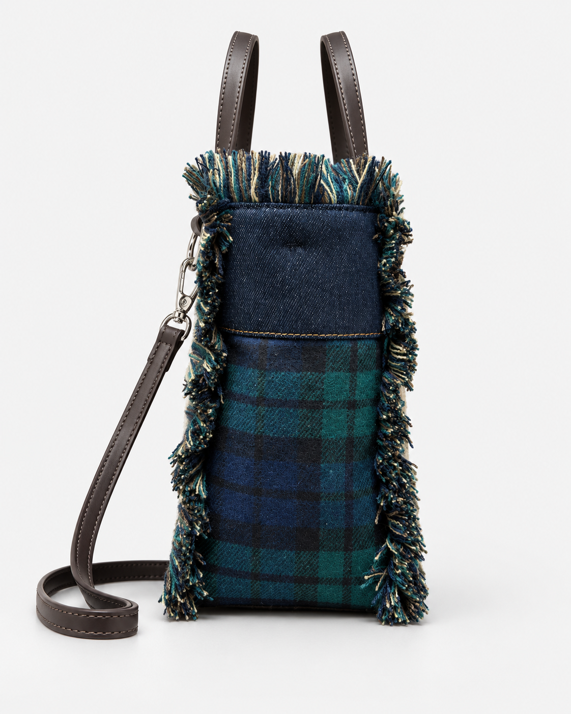 MC2 Saint Barth Borsa Donna Colette Patchwork Tartan Blu