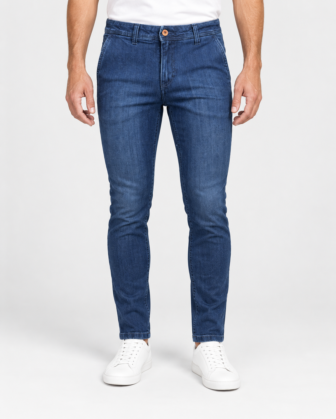 Ernys Jeans uomo blu in cotone stretch con tasca America