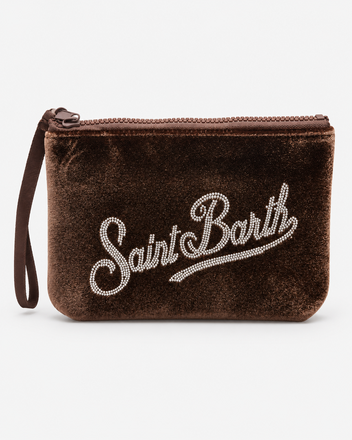MC2 Saint Barth Pochette Donna Aline Velvet Strass Marrone