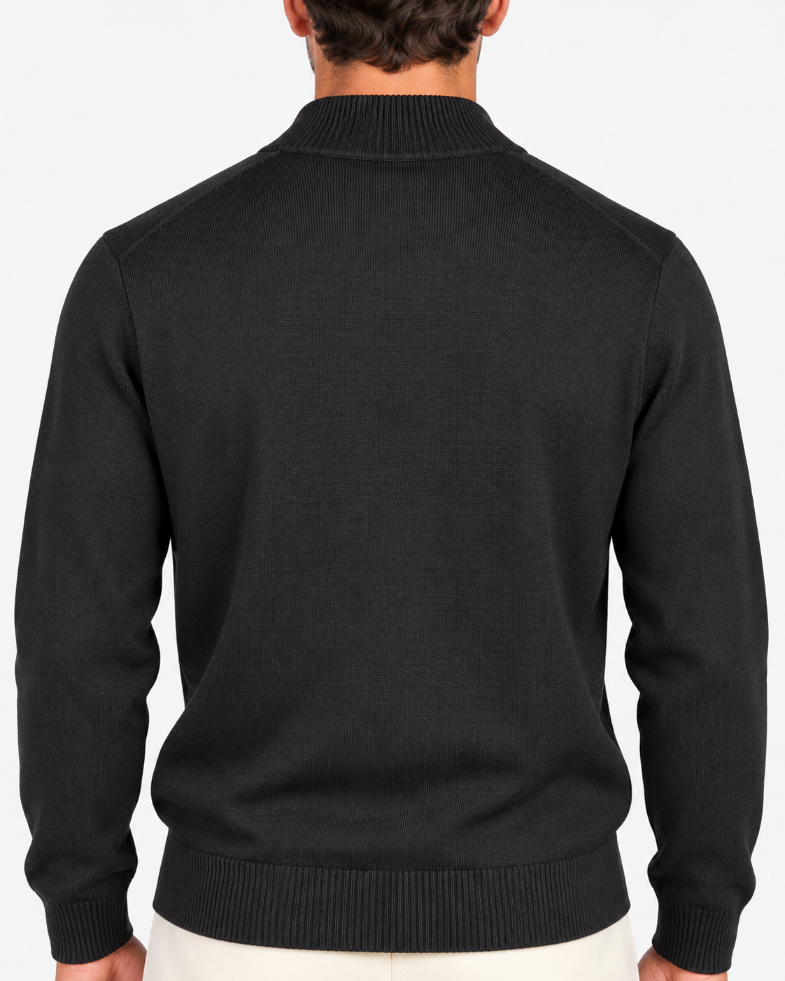 MC2 Saint Barth Cardigan Uomo Black in Lana Merinos Extrafine
