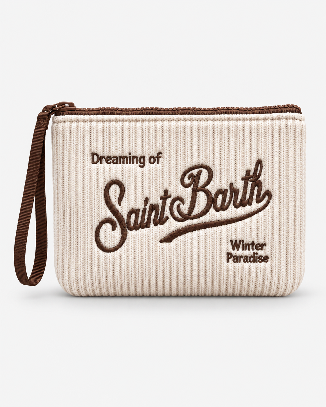 MC2 Saint Barth Pochette Donna Aline Tricot Panna a Coste