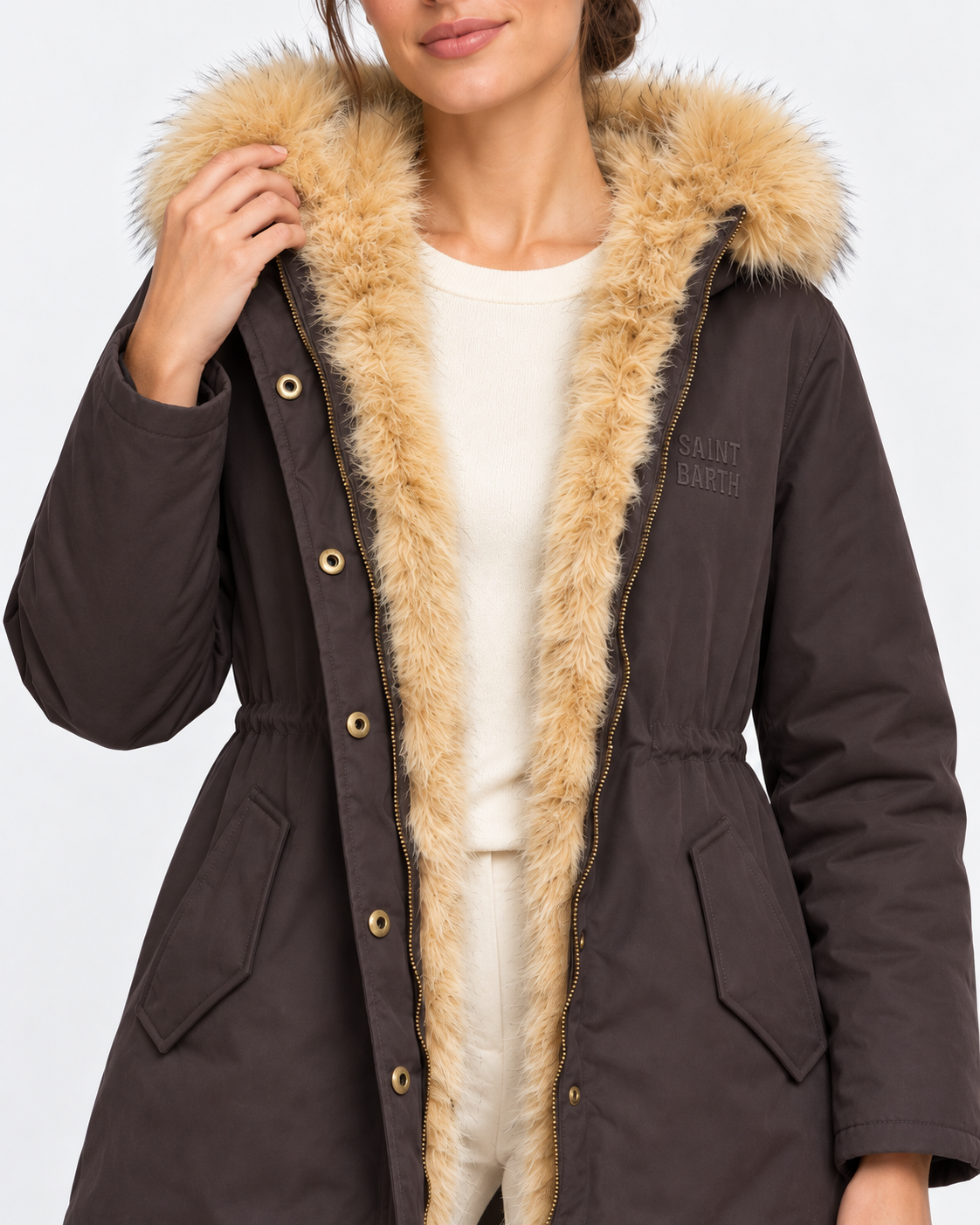 MC2 Saint Barth Parka Donna Brenna Marrone