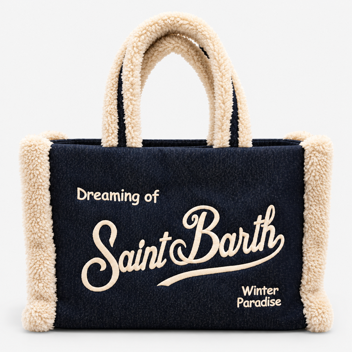 MC2 Saint Barth Borsa Donna Vanity Denim Scuro con Dettagli Teddy