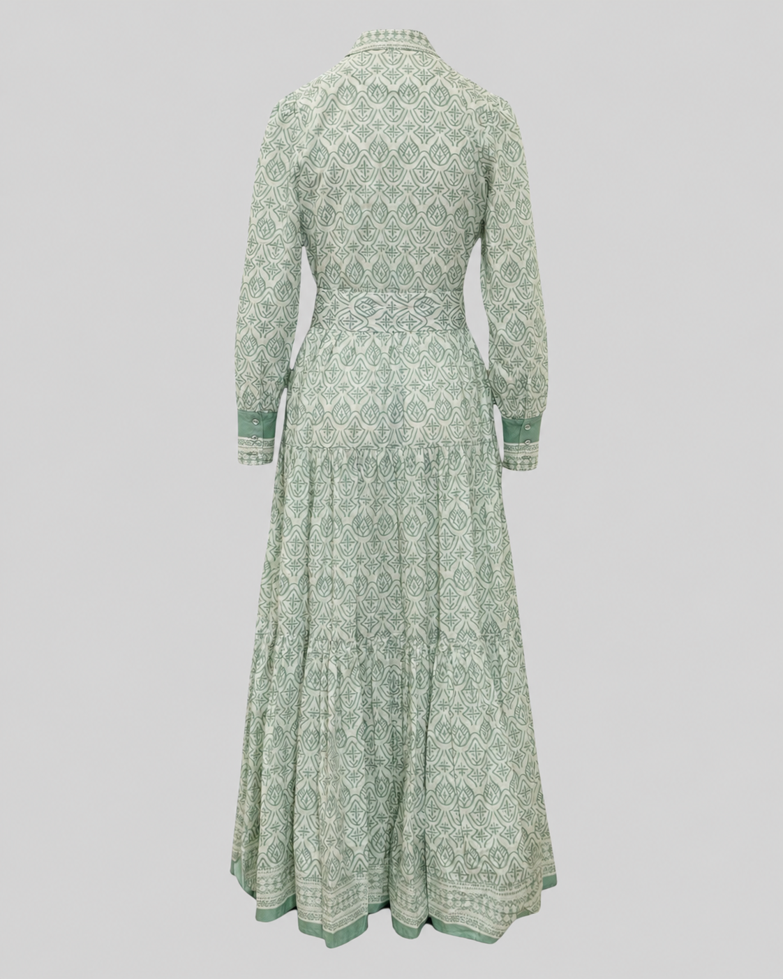 Abito Jensen in cotone con fantasia eightboho bianco verde