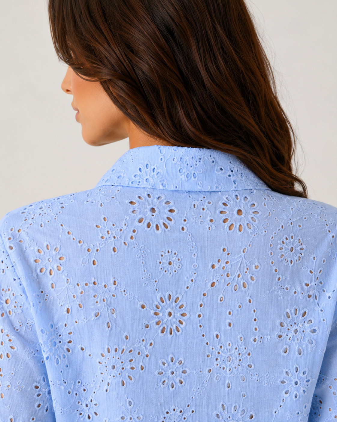 CAMICIA FEBBY in sangallo celeste