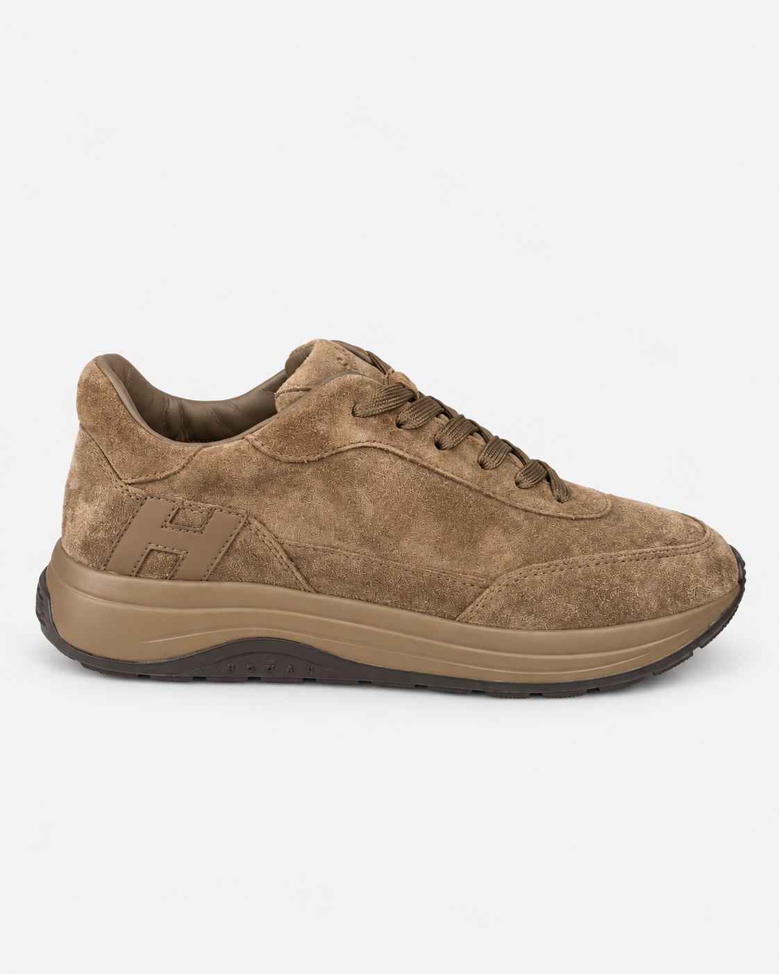 Hogan Sneakers uomo Hi-Light in pelle scamosciata marrone