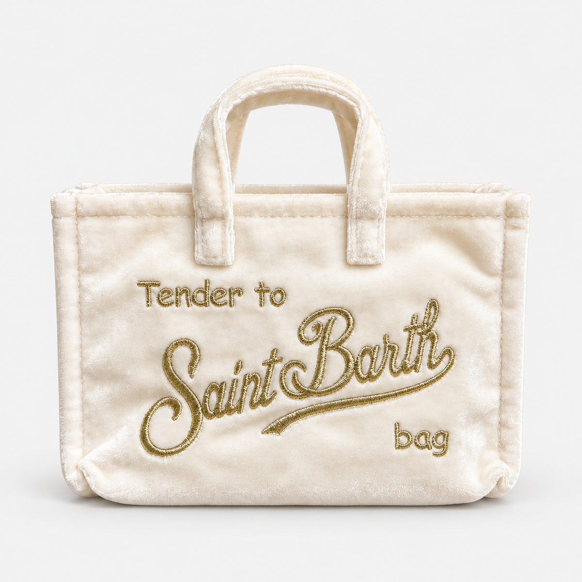 MC2 Saint Barth Phone Bag Donna in Velluto Panna con Tracolla