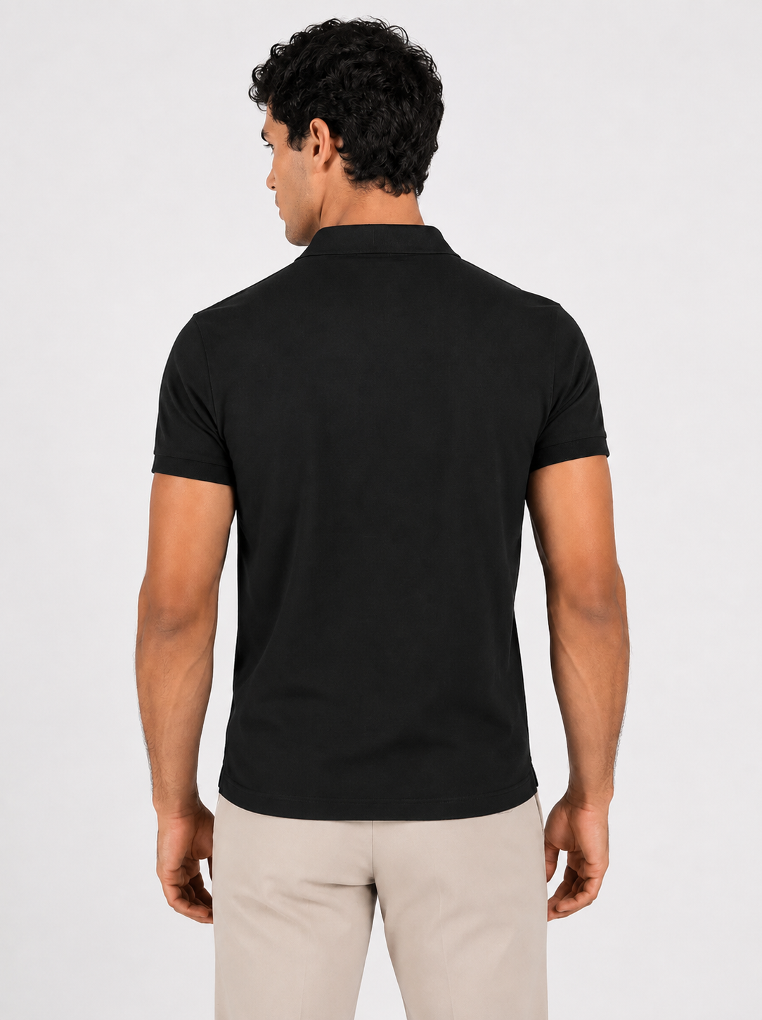 Polo ralph lauren polo iconica uomo in piqué custom slim-fit black