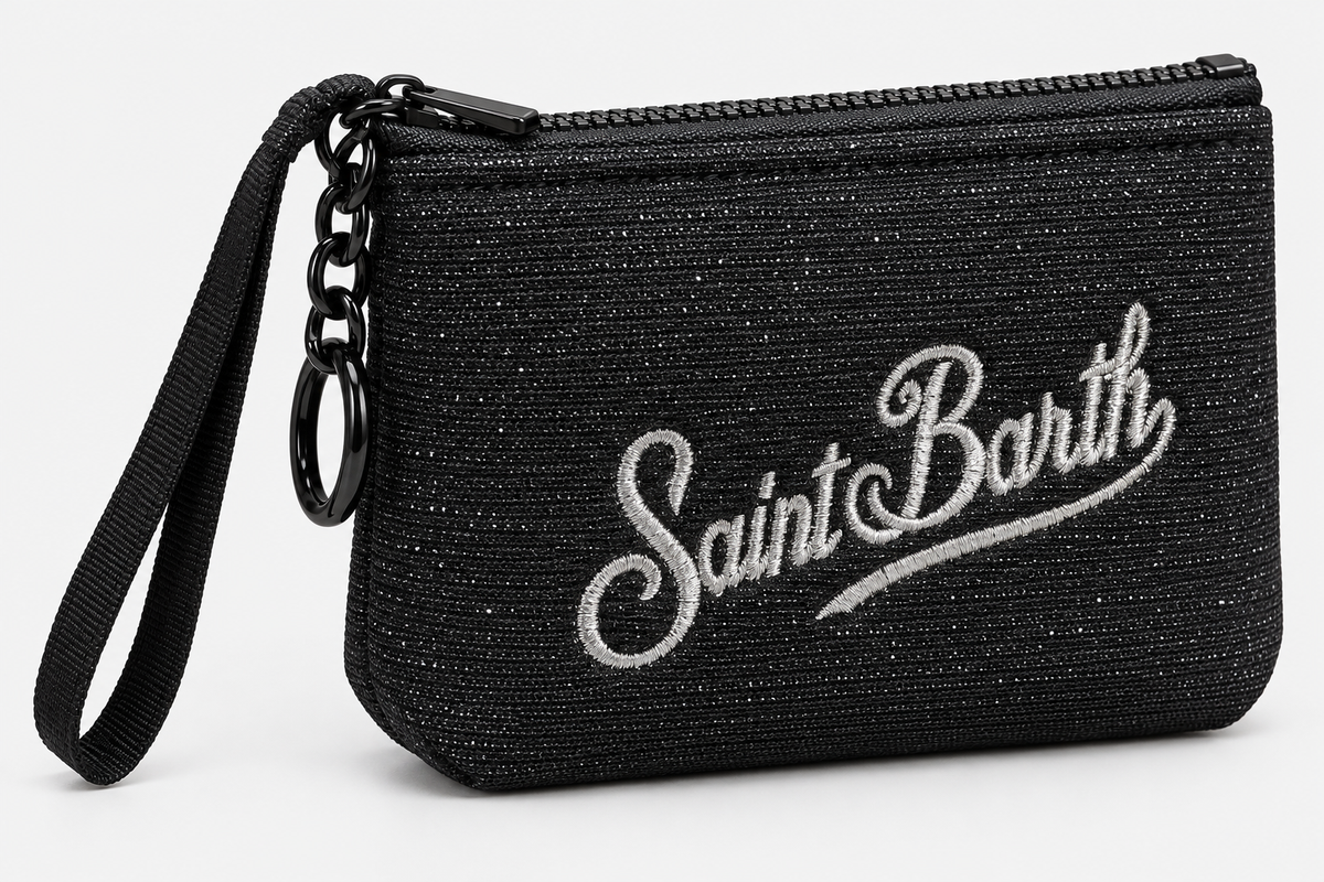 MC2 Saint Barth Pochette Donna Aline Mini Lurex Nera