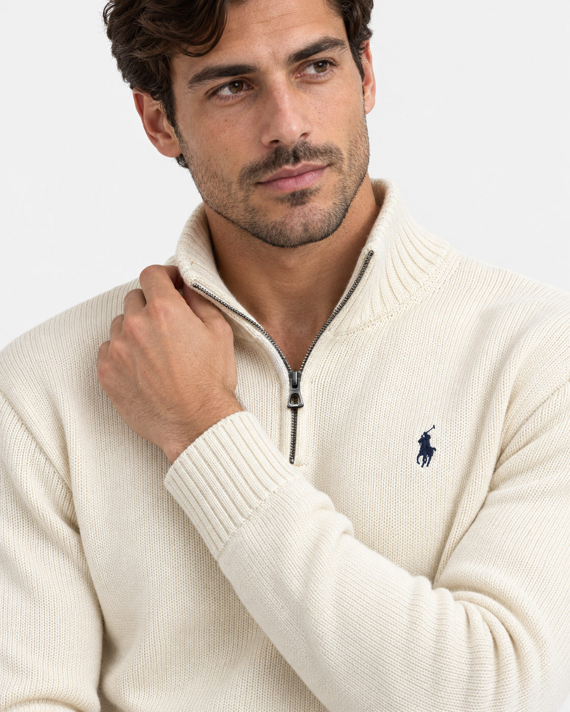 Polo Ralph Lauren Maglione Uomo Mezza Zip Cream