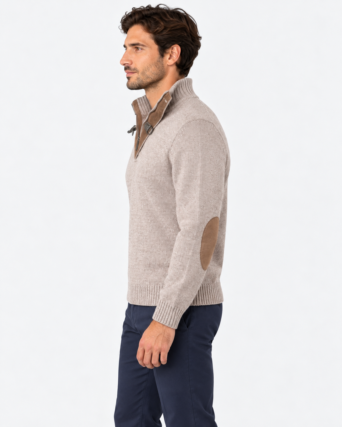 Fay Lupetto Uomo in Lana con Gancio Beige