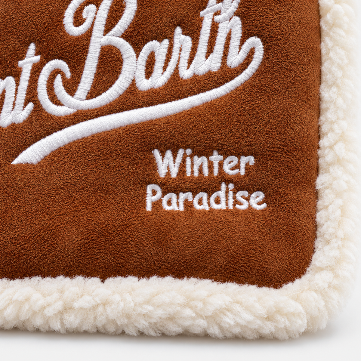 MC2 Saint Barth Pochette Donna Aline Shearling Cognac e Panna