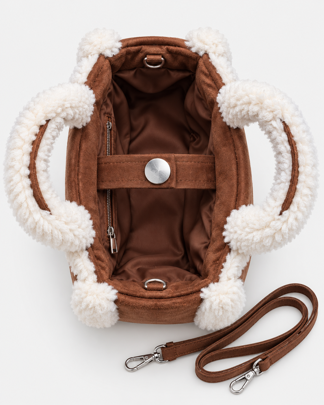 MC2 Saint Barth Borsa Donna Vanity Mini Shearling Cognac con Tracolla