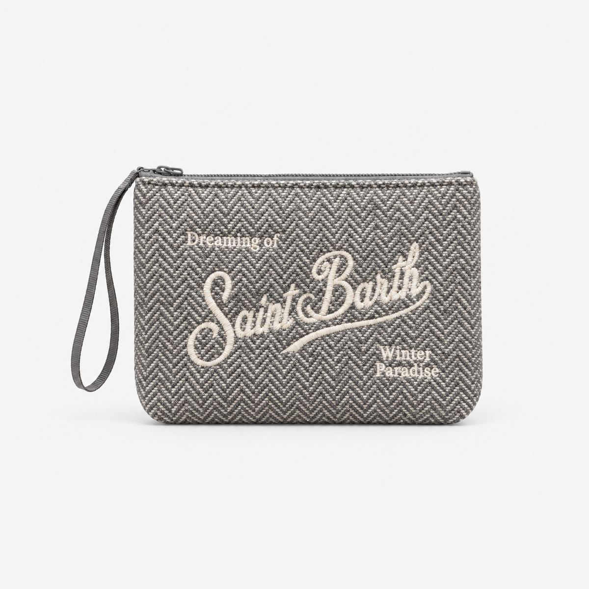 MC2 Saint Barth Pochette Donna Aline Spigata Grigia con Strass