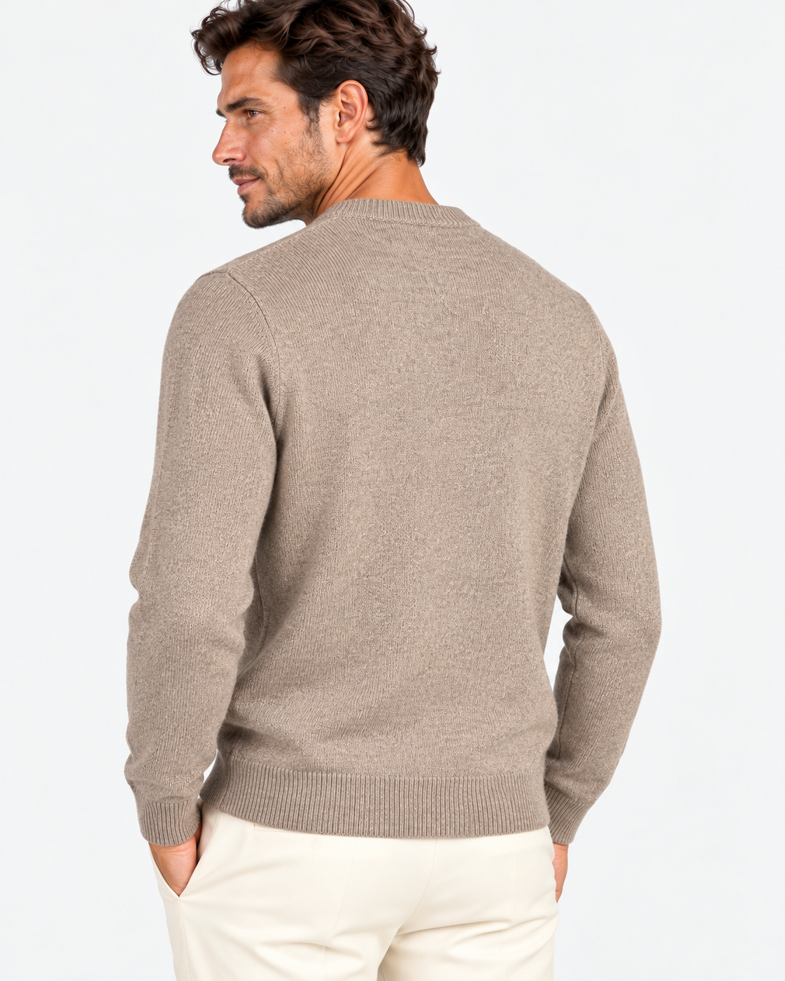 MC2 Saint Barth Maglia Uomo Car Cortina Tortora