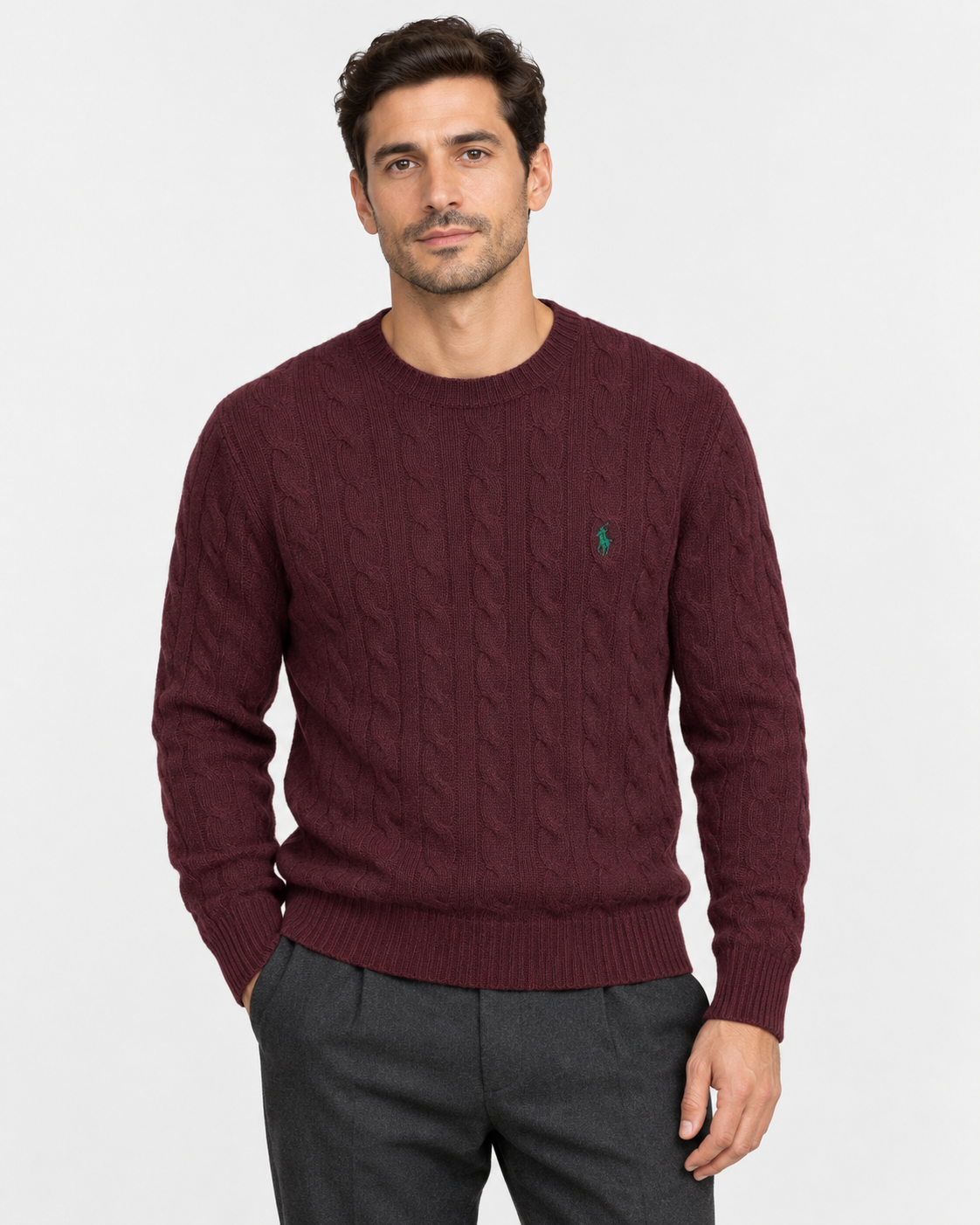 Polo Ralph Lauren Maglia Uomo a Trecce Win in Lana e Cashmere