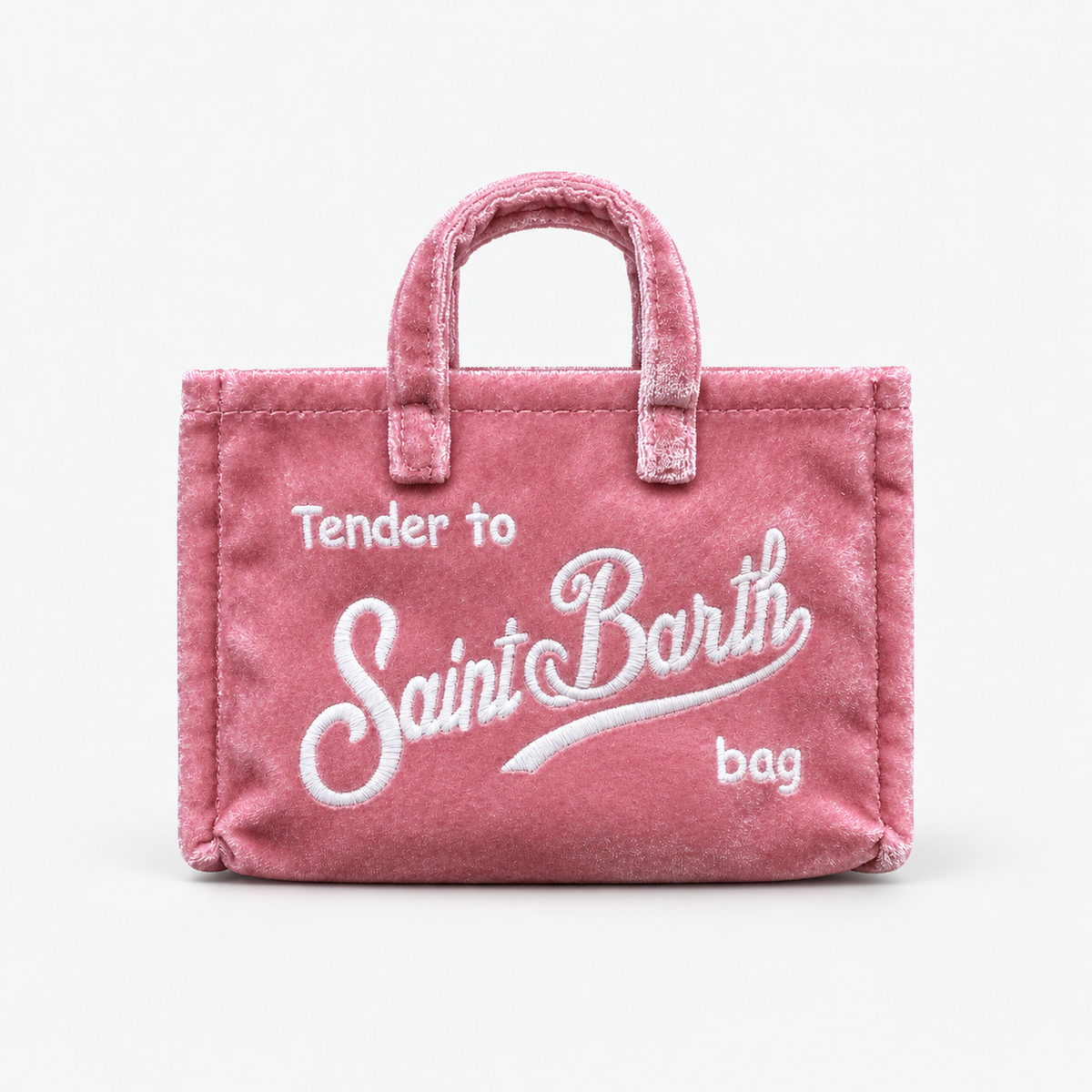 MC2 Saint Barth Phone Bag Donna in Velluto Rosa con Tracolla