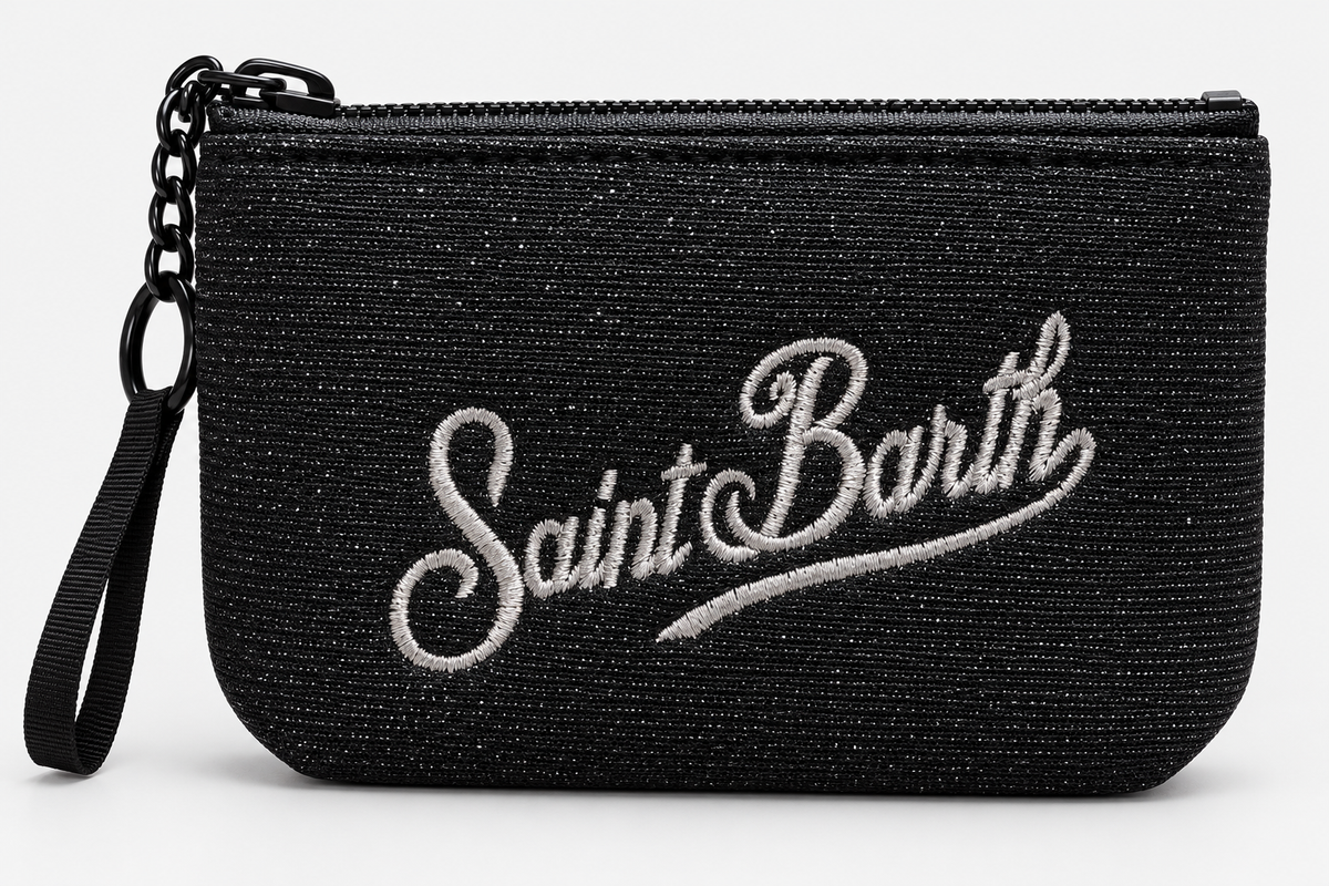 MC2 Saint Barth Pochette Donna Aline Mini Lurex Nera