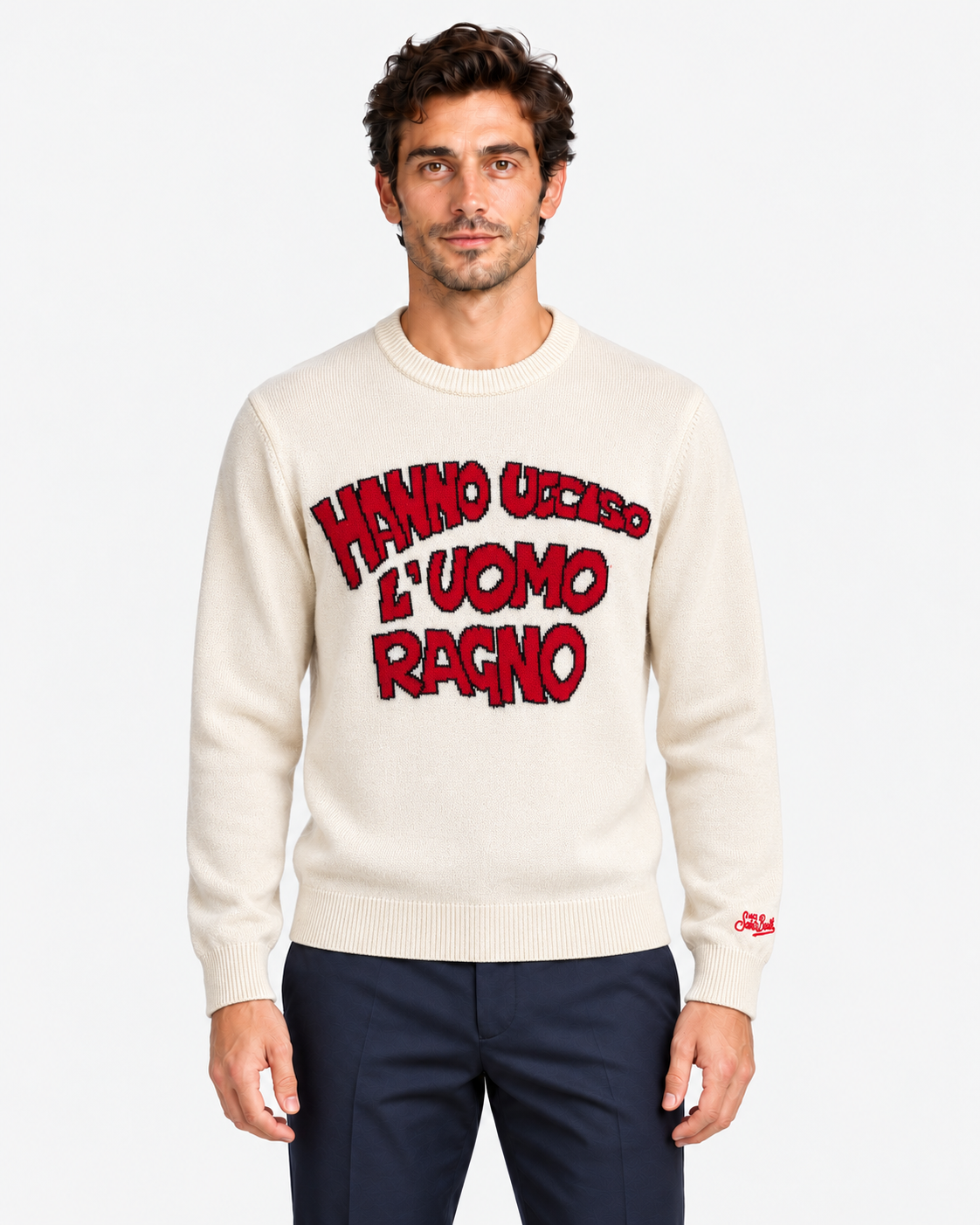 MC2 Saint Barth 883 Maglia Uomo Hanno Ucciso l’Uomo Ragno Panna