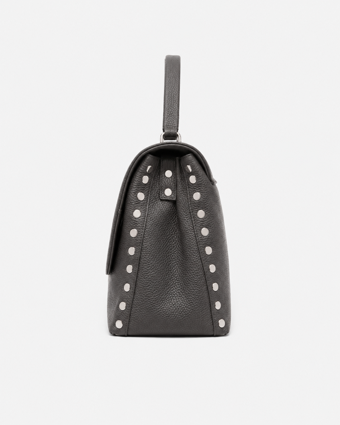 BORSA POSTINA® MEDIUM IN PELLE MARTELLATA GREY VULCANO