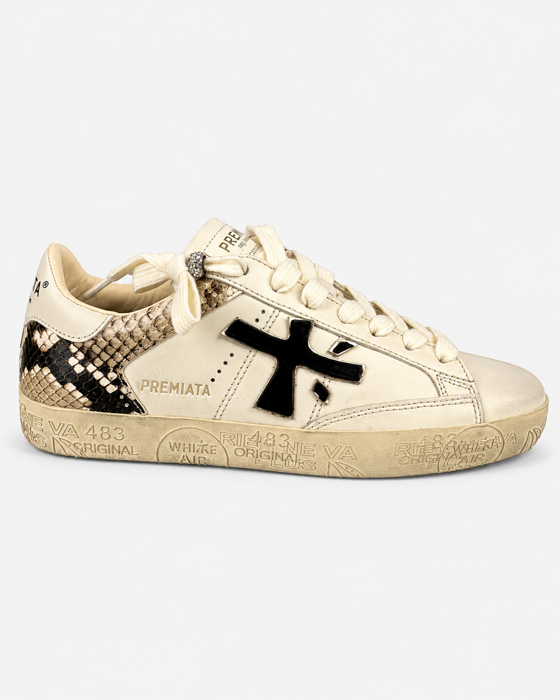 Premiata Steven 8497 Sneakers Donna Bianco Panna
