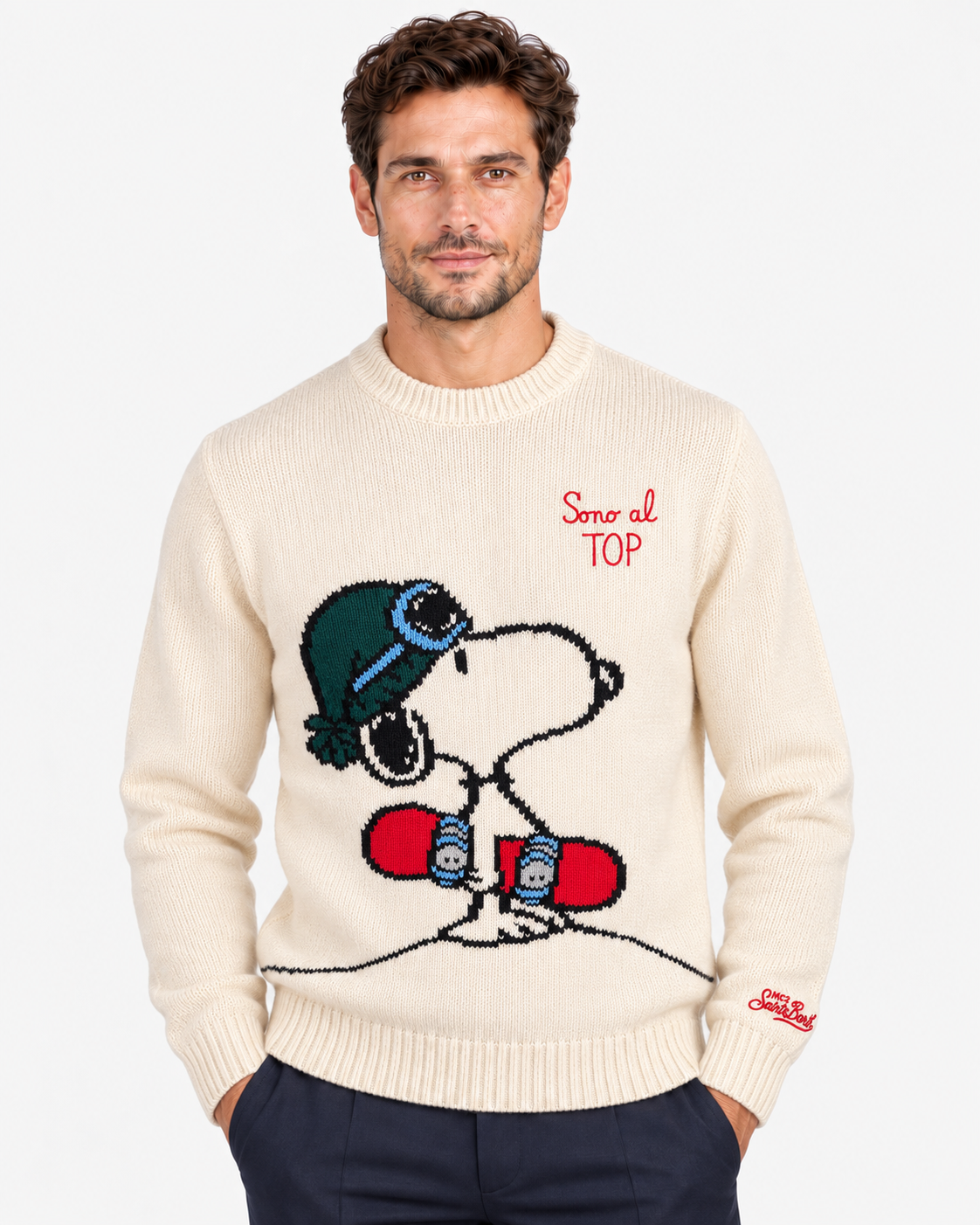 MC2 Saint Barth Maglia Uomo Bombardino Light Panna