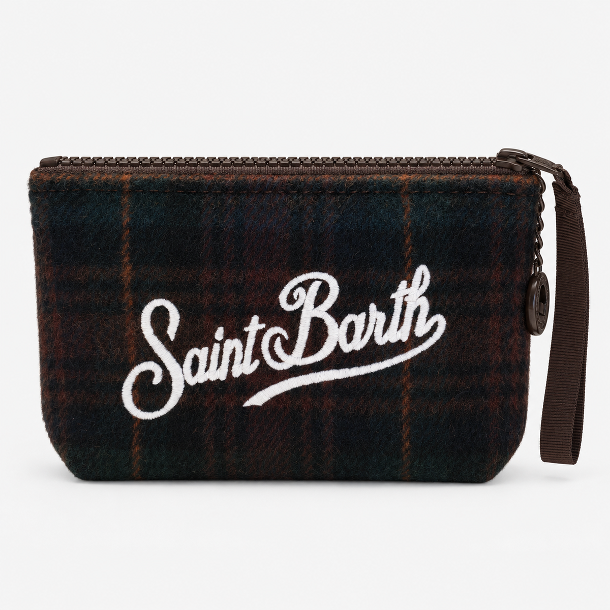 MC2 Saint Barth Pochette Donna Aline Mini Wool Tartan Verde e Bordeaux