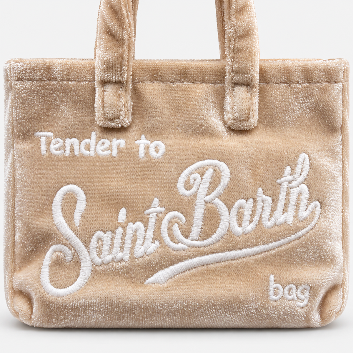MC2 Saint Barth Phone Bag Donna in Velluto Beige con Tracolla