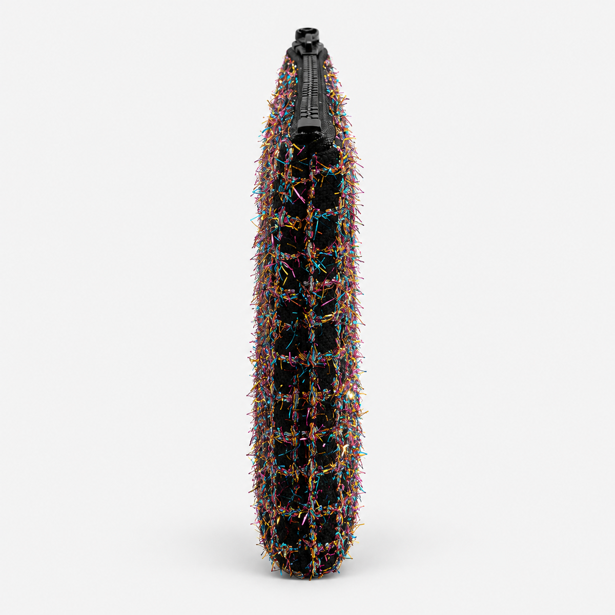 MC2 Saint Barth Pochette Donna Aline Tweed Shiny Nero Multicolore