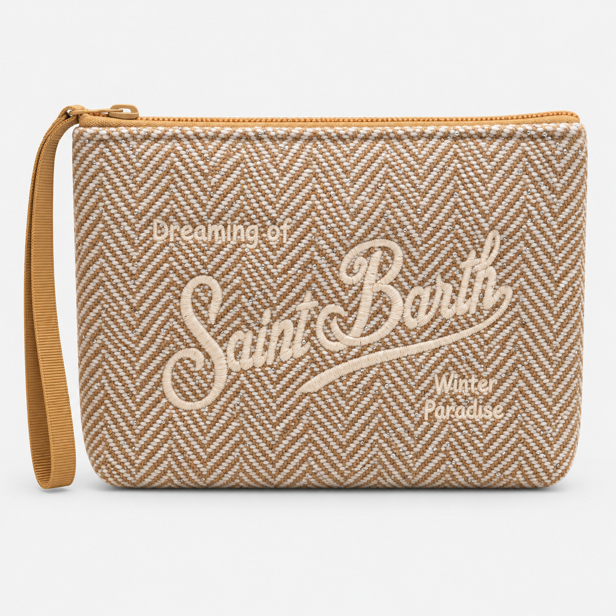 MC2 Saint Barth Pochette Donna Aline Spigata Cammello con Strass